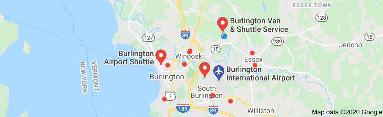 Burlington Airport Shuttle Map